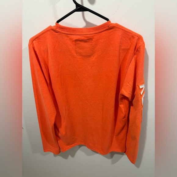 NWOT-Mens Superdry Vintage Logo Authentic Fade Long Sleeve T-Shirt - Orange - Picture 4 of 9